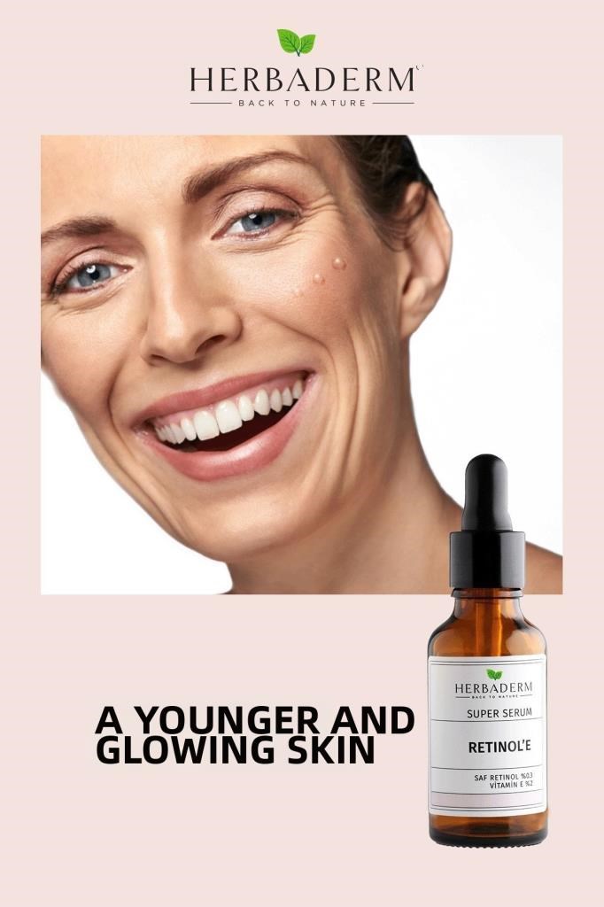 Herbaderm Süper Serum (Saf Retinol %0.3 + Vitamin E %2) Yaşlanma Karşıtı 30 ml