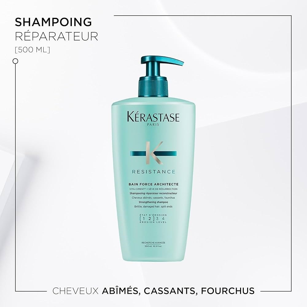 Kerastase Resistance Bain Force Architecte 1-2 Yıpranmış Saçlar Için Yeniden Yapılandırıcı Şampuan 500 ml