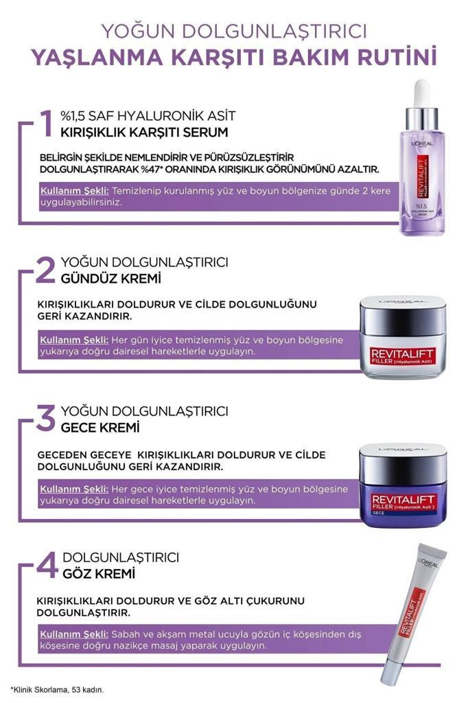 L‘Oreal Paris Revitalift Filler Dolgunlaştırıcı 30 ml Yüz Bakım Serumu