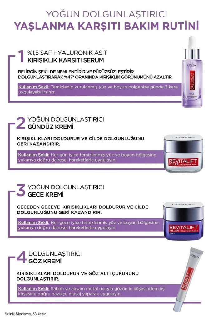 L‘Oreal Paris Revitalift Filler Dolgunlaştırıcı 30 ml Yüz Bakım Serumu
