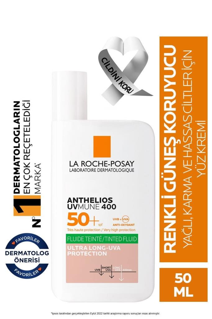 La Roche Posay Anthelios Oil Control Fluid SPF+50 ml Renkli Yüz Güneş Kremi