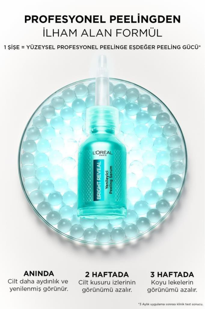 LOreal Paris Bright Reveal Yenileyici Peeling Serum 25% [AHA + BHA + PHA] 25 ml