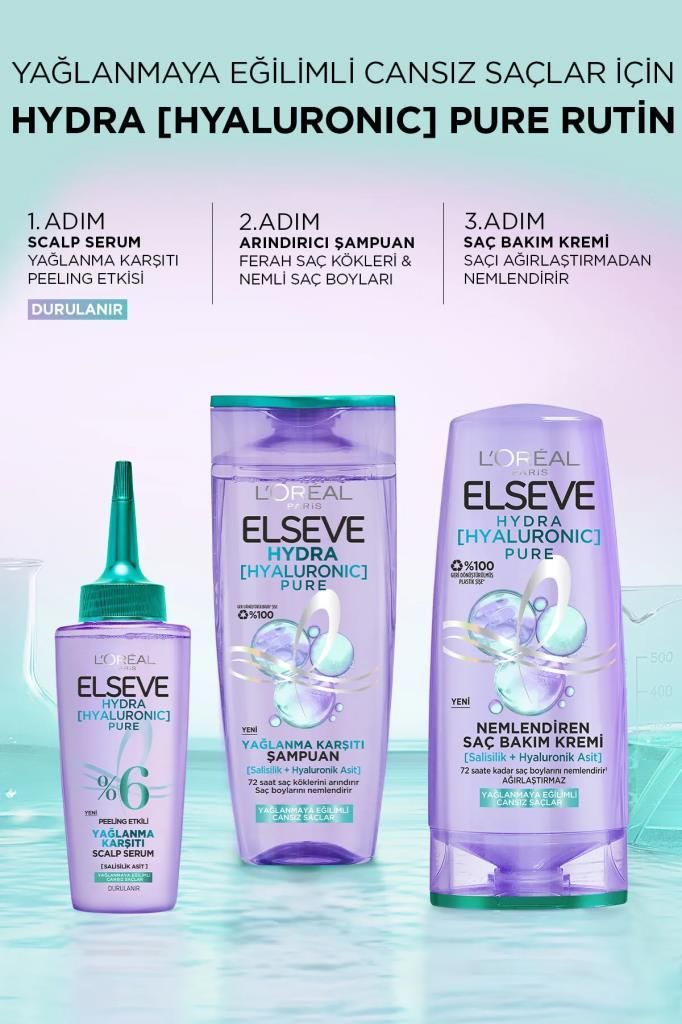 Loreal Paris Elseve Hydra Yağlanma Karşıtı Şampuan 300 ml