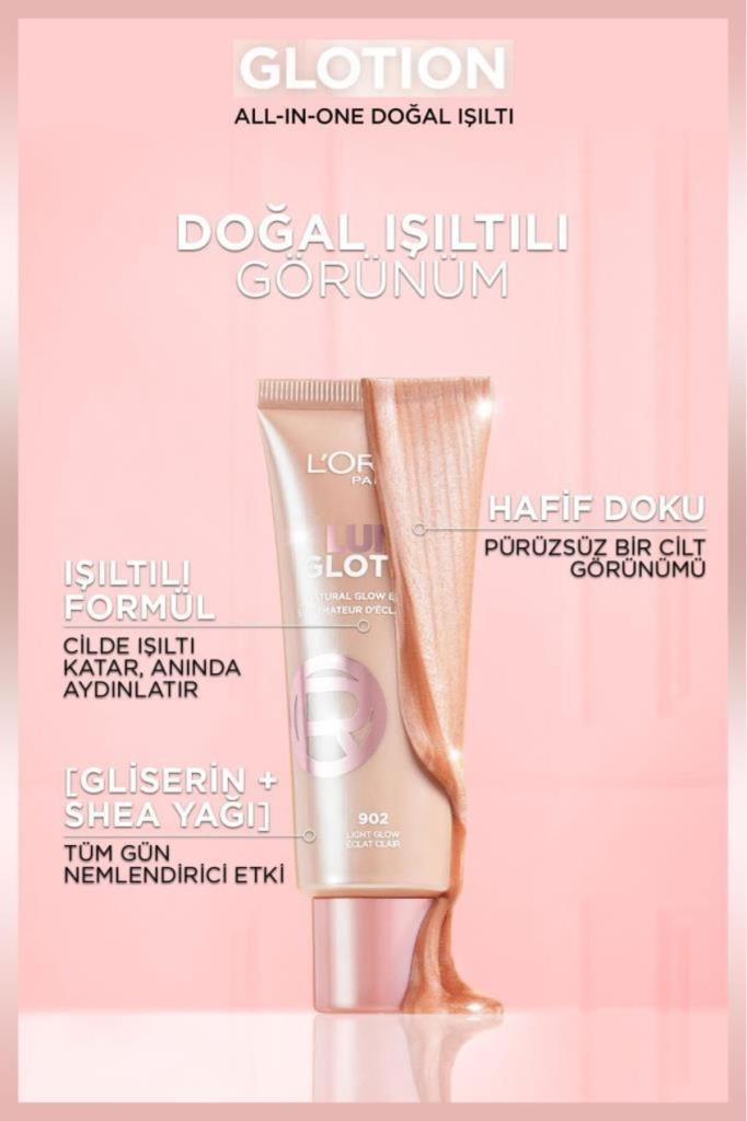 LOreal Paris Glotion All-In-One Doğal Işıltı 903 Medium Glow 40 ml Aydınlatıcı
