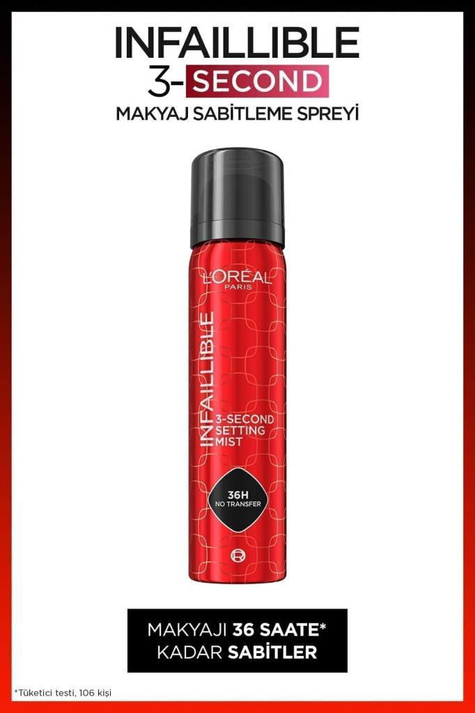 LOreal Paris Infaillible 3-Second Makyaj Sabitleme Spreyi – Setting Spray