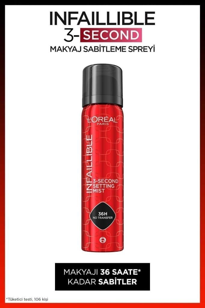 LOreal Paris Infaillible 3-Second Makyaj Sabitleme Spreyi – Setting Spray