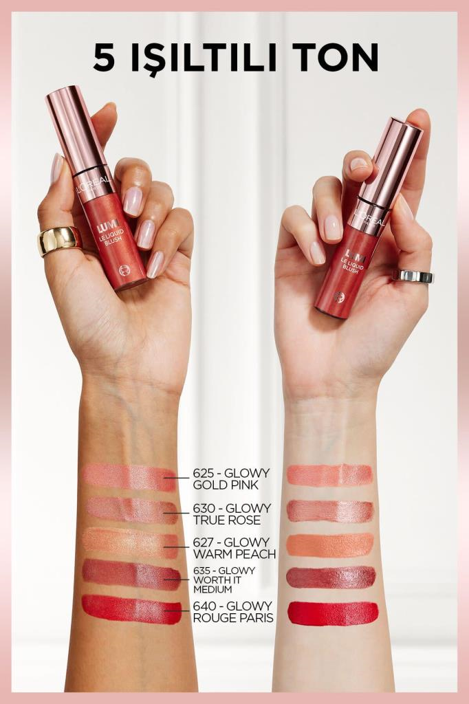 LOreal Paris Lumi Blush Likit Allık - 635 Glowy Worth It Medium