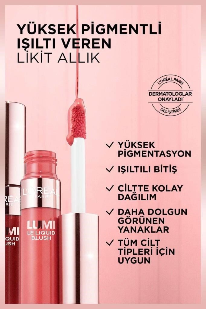 LOreal Paris Lumi Blush Likit Allık - 635 Glowy Worth It Medium
