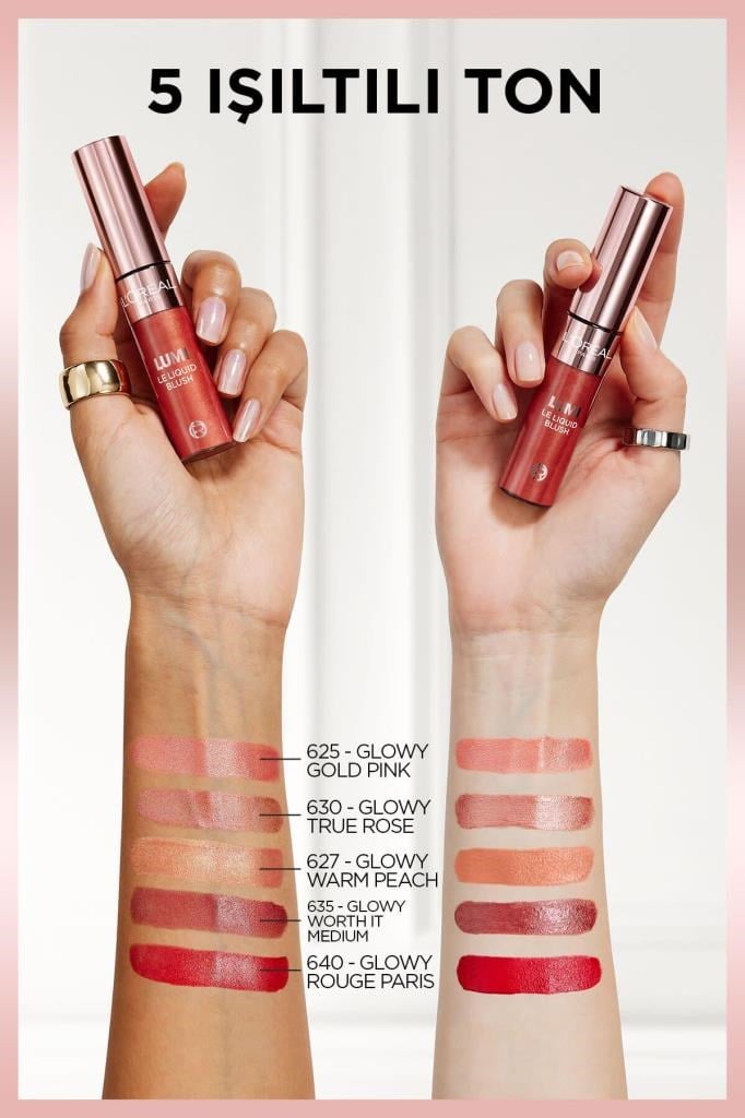 LOreal Paris Lumi Blush Likit Allık - 635 Glowy Worth It Medium