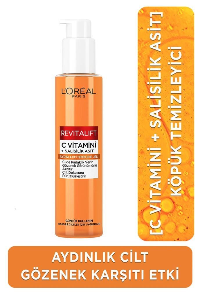 LOreal Paris Revitalift Clinical [C vitamini + Salisilik Asit], Aydınlatıcı ve Gözenek Karşıtı Köpük Temizleyici