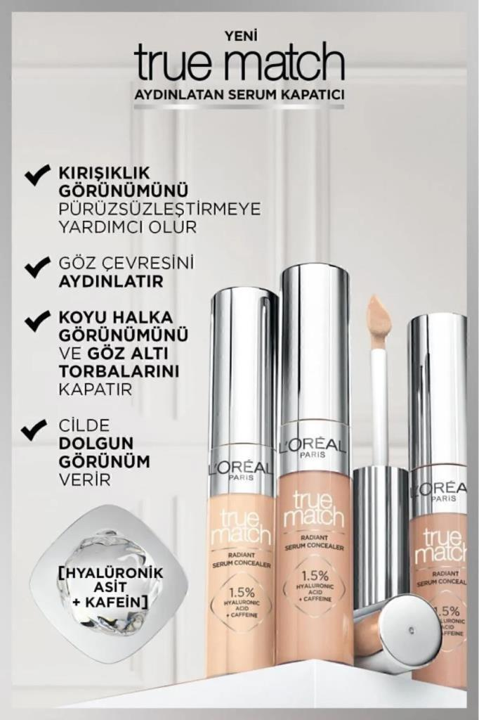 LOreal Paris True Match Aydınlatan Serum Kapatıcı 1.5N Light
