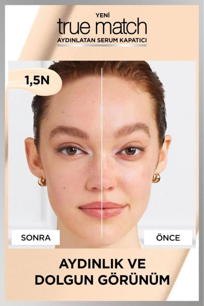 LOreal Paris True Match Aydınlatan Serum Kapatıcı 1.5N Light