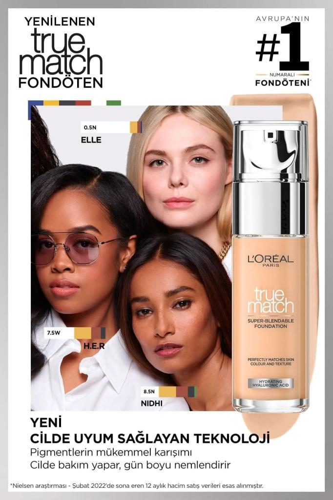 LOreal Paris True Match Bakım Yapan Fondöten 1N IVORY