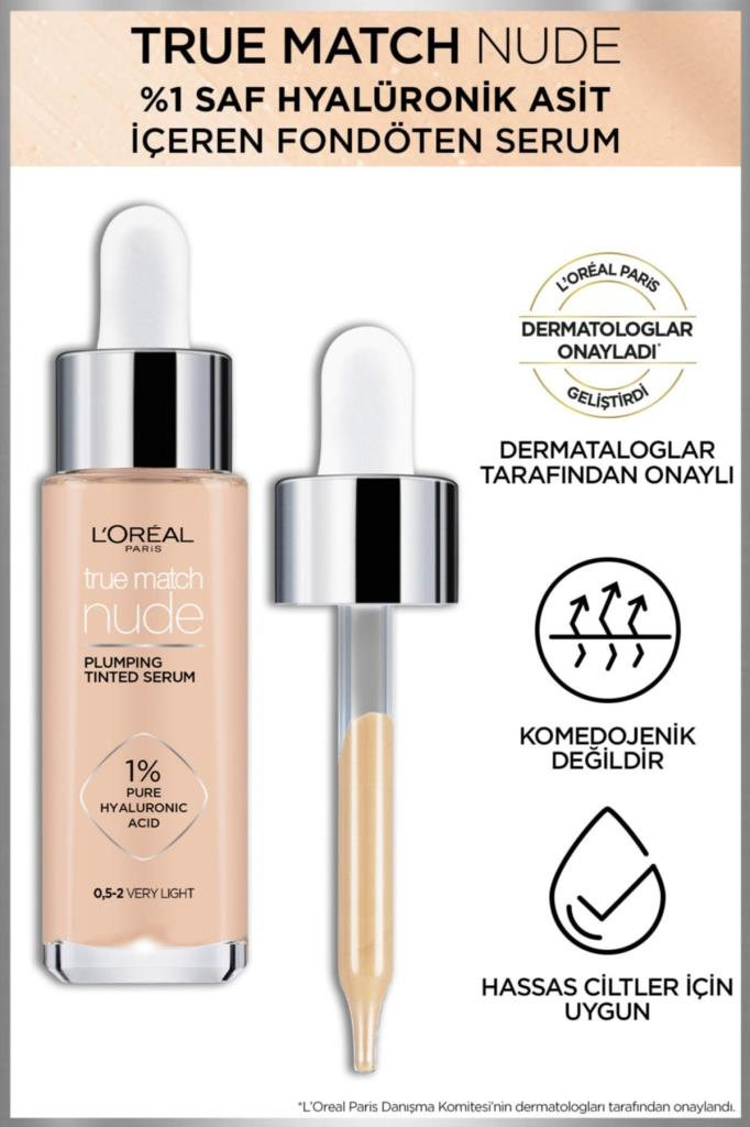 LOreal Paris True Match Nude Fondöten Serum 0.5-2 Very Light