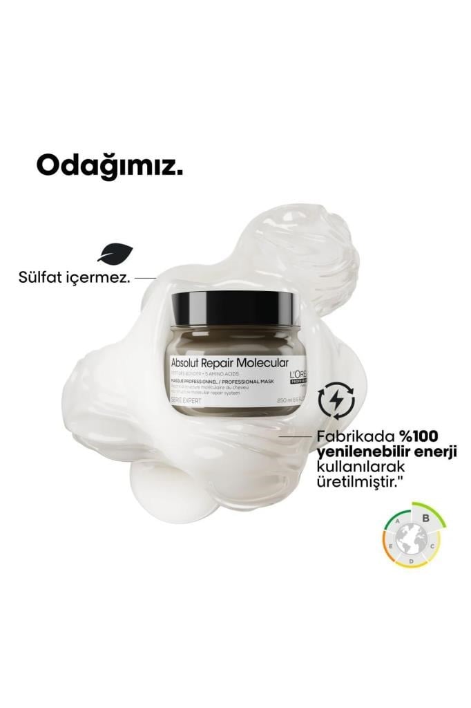 Loreal Professionnel Absolut Repair Molecular Tüm Yıpranmış Saçlar İçin Yoğun Onarıcı Maske 250 ml