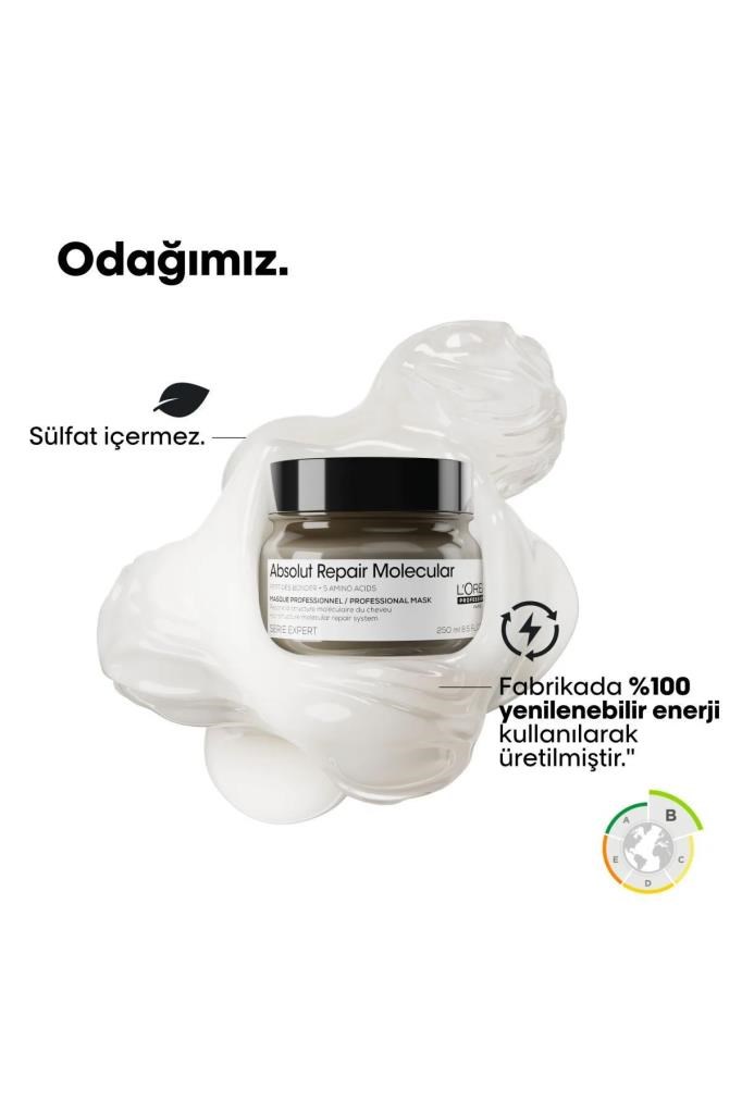 Loreal Professionnel Absolut Repair Molecular Tüm Yıpranmış Saçlar İçin Yoğun Onarıcı Maske 250 ml