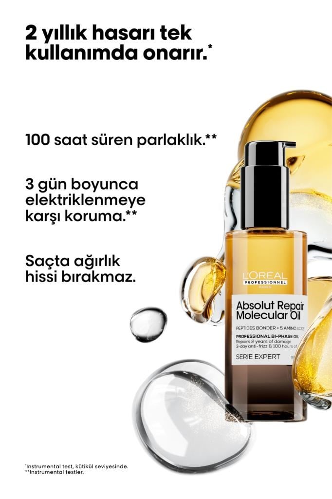 Loreal Professionnel Absolut Repair Molecular Çift Fazlı Saç Bakım Yağı 90 ml