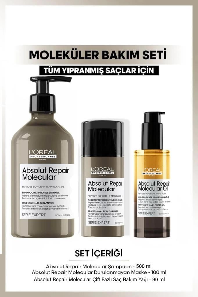 Loreal Professionnel Serie Expert Absolut Repair Molecular Saç Bakım Seti 500 ml