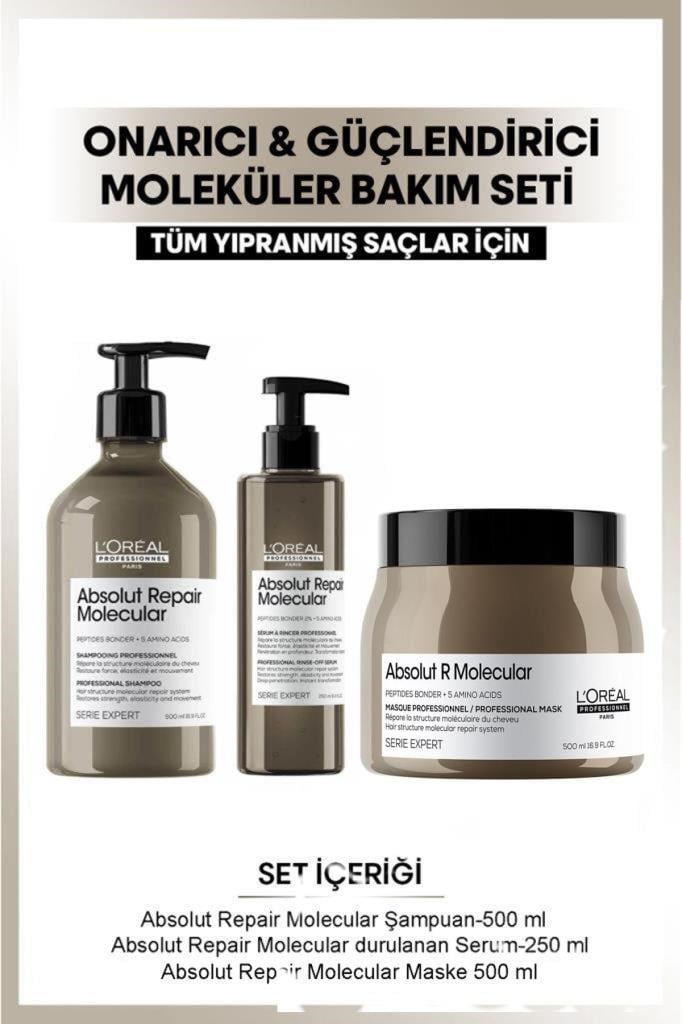 L'oreal Professionnel Serie Expert Absolut Repair Molecular Saç Bakım Seti 500 ml