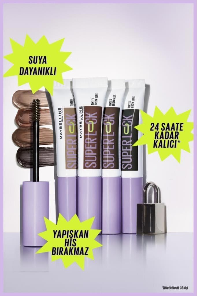 Maybelline New York Super Lock Brow Glue -Taupe Kaş Sabitleyici Maskara 