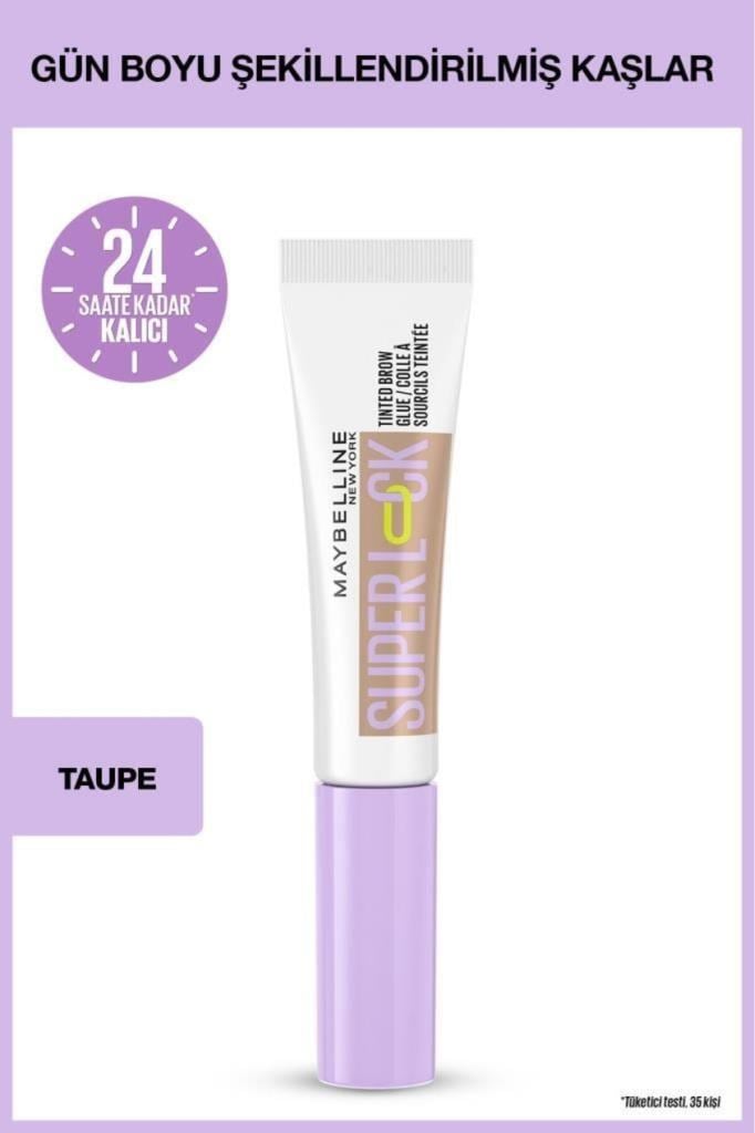 Maybelline New York Super Lock Brow Glue -Taupe Kaş Sabitleyici Maskara 