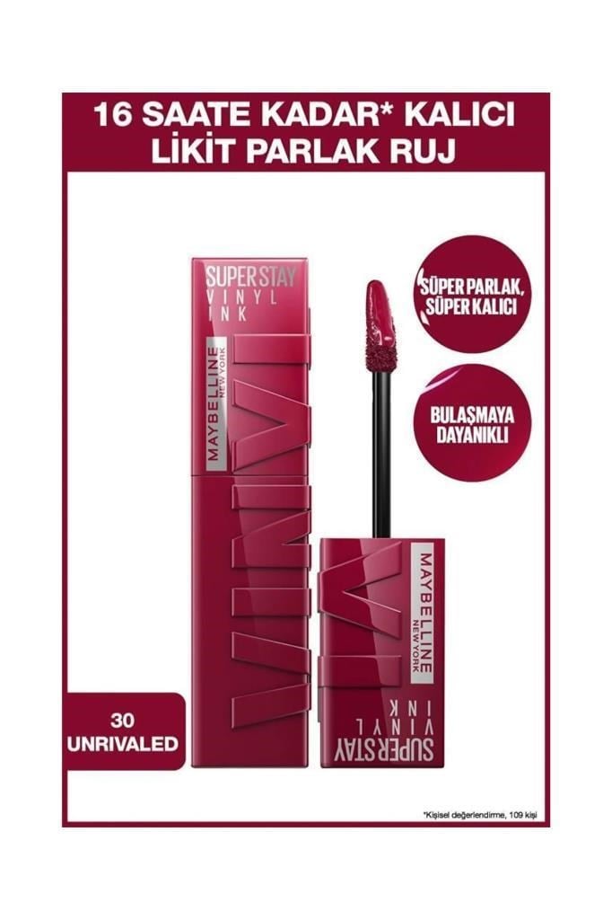 Maybelline New York Super Stay Vinyl Ink 30 Unrivaled Ruj