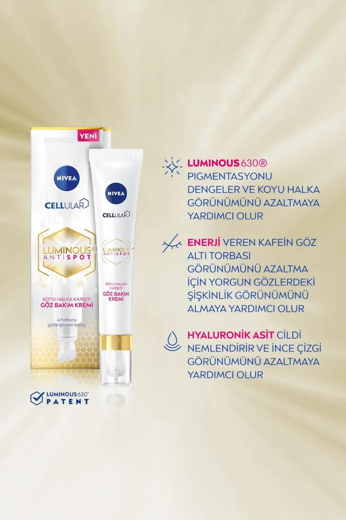 Nivea Cellular Luminous630 Koyu Halka Karşıtı 15 ml Göz Bakım Kremi