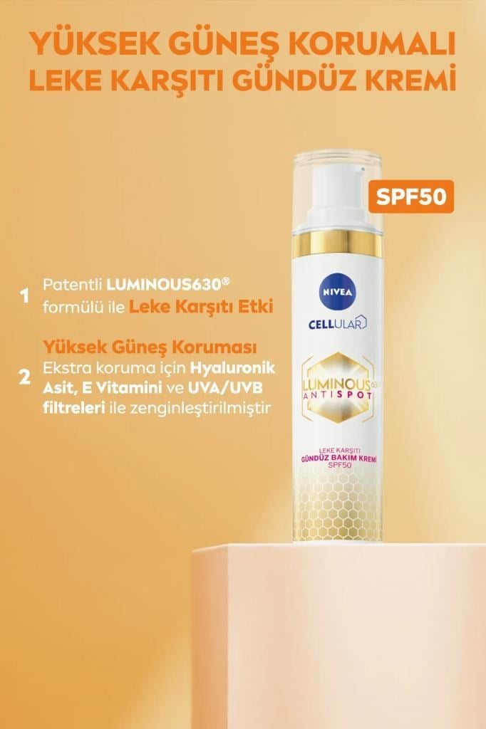 Nivea Cellular Luminous630 Leke Karşıtı SPF50 Gündüz Yüz Krem 40 ml