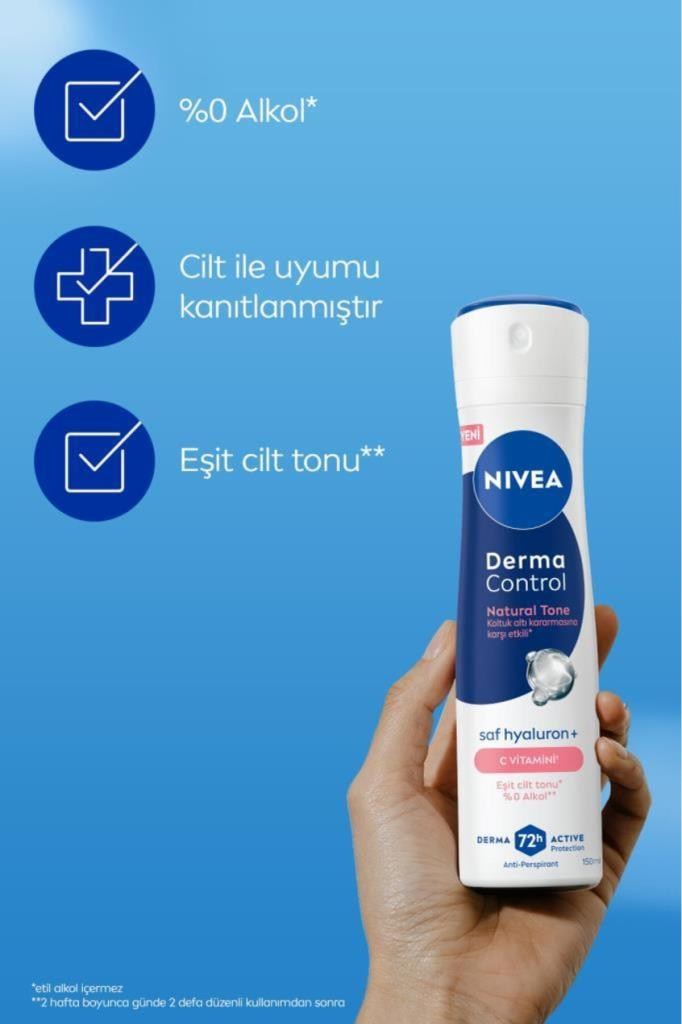 Nivea Derma Control Natural Tone Kadın Deodorant Spreyi 150 ml