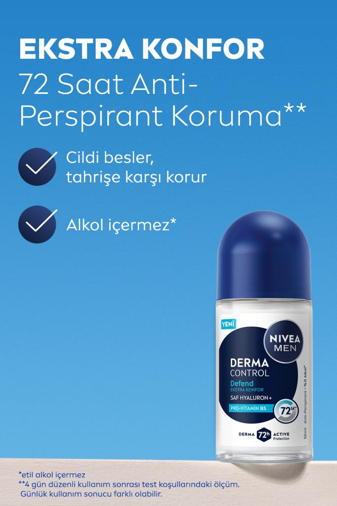 Nivea Men Derma Control Defend Erkek Roll-On Deodorant 50 ml