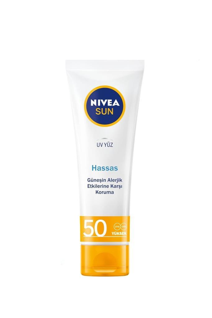 Nivea Sun SPF50 Hassas Yatıştıran Nemlendirici Güneş Yüz Kremi 50 ml