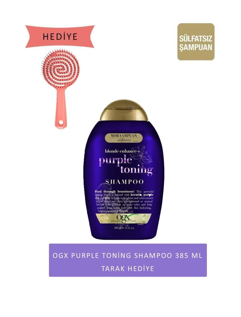 OGX Purple Toning 385 ml Şampuan + Tarak Hediye