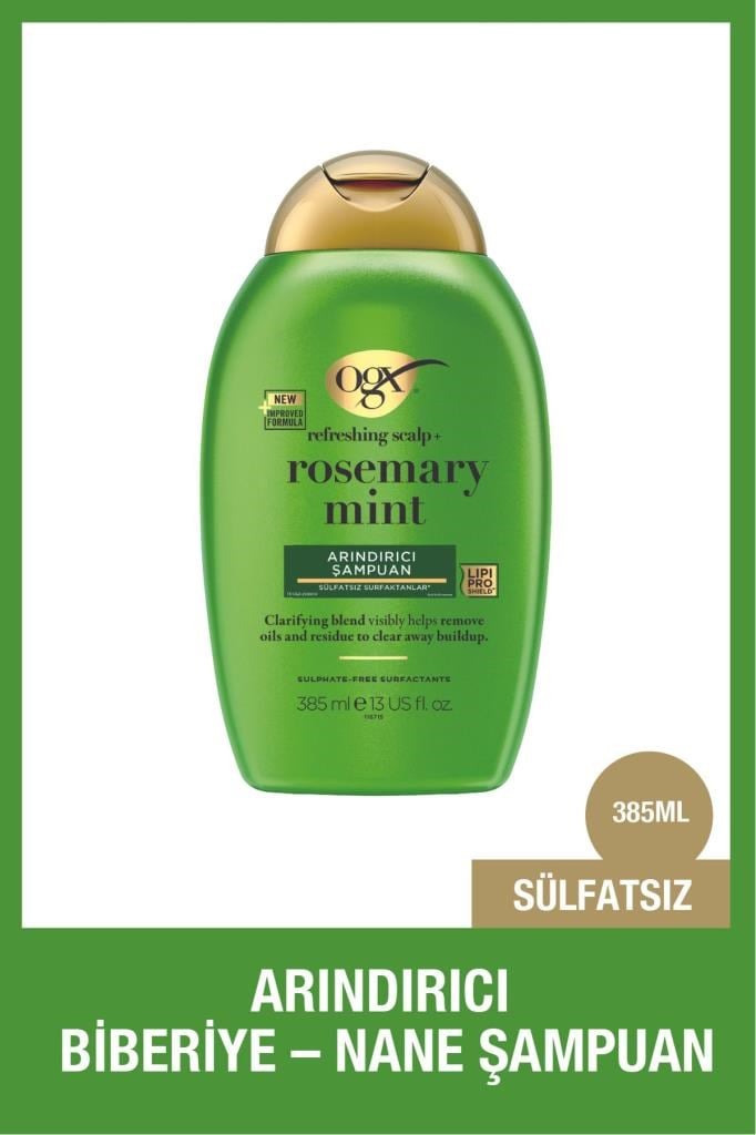 Organix Rosemary Mint (BİBERİYE & NANE IÇEREN) Arındırıcı Şampuan 385 ml
