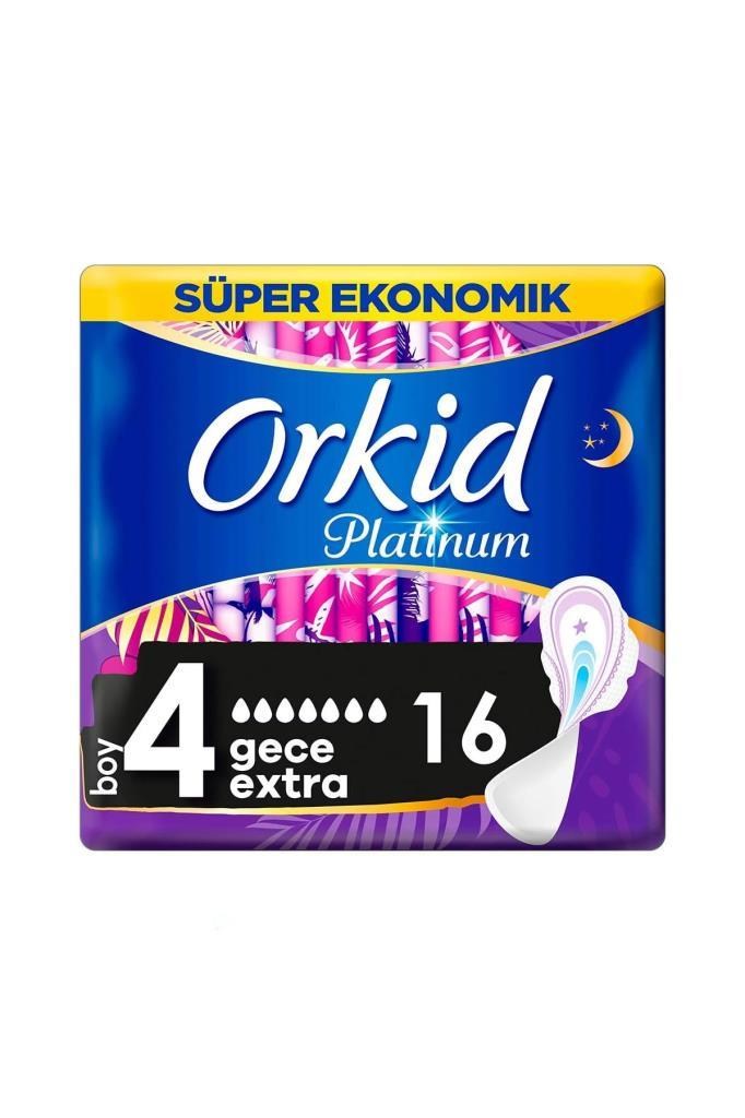 Orkid Platinum 4LÜ Gece Extra 16 Lı Hijyenik Ped