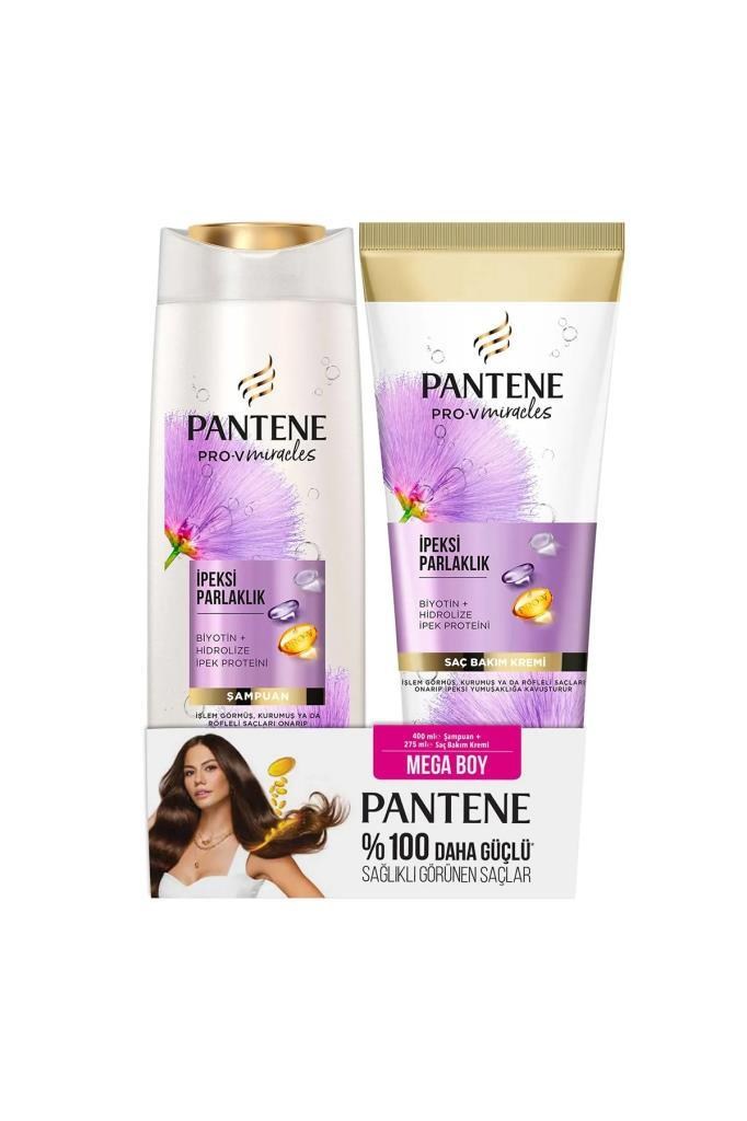 Pantene İpeksi Parlaklık Şampuan 400+Saç Kremi 275 ml Saç Bakım Seti