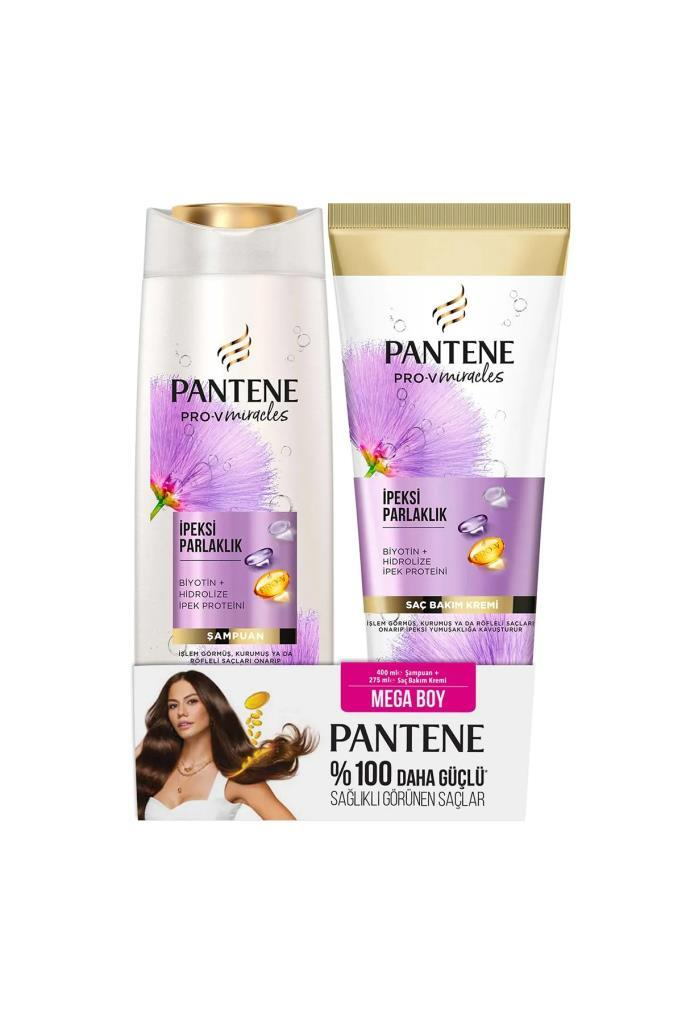 Pantene İpeksi Parlaklık Şampuan 400+Saç Kremi 275 ml Saç Bakım Seti