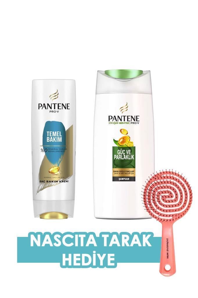 Pantene Temel Bakım Saç Kremi 360 ml + Güç Ve Parlak Şampuan 700 ml 