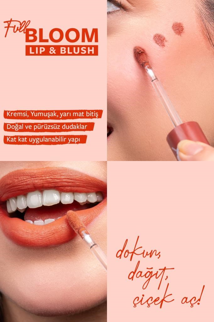 Pastel Full Bloom Lip & Blush No: 79 Rhythm Dudak ve Yanak Renklendirici 