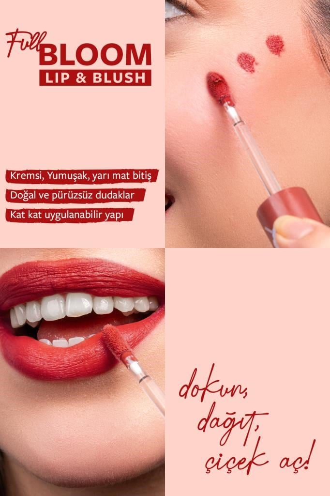 Pastel Full Bloom Lip & Blush No: 80 Blossom Dudak ve Yanak Renklendirici 