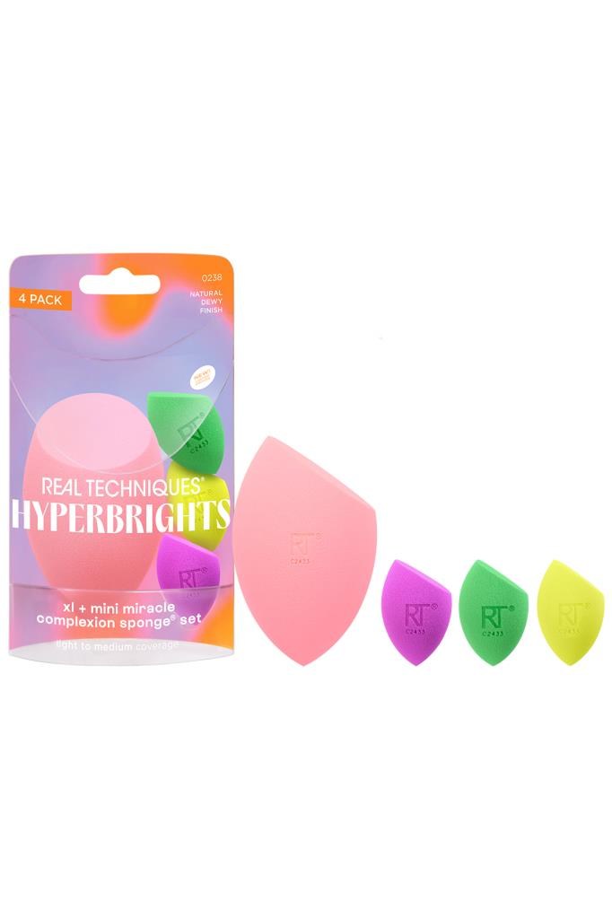 Real Techniques Hyperbrights Xl + Mini Miracle Complexion Sponge Set