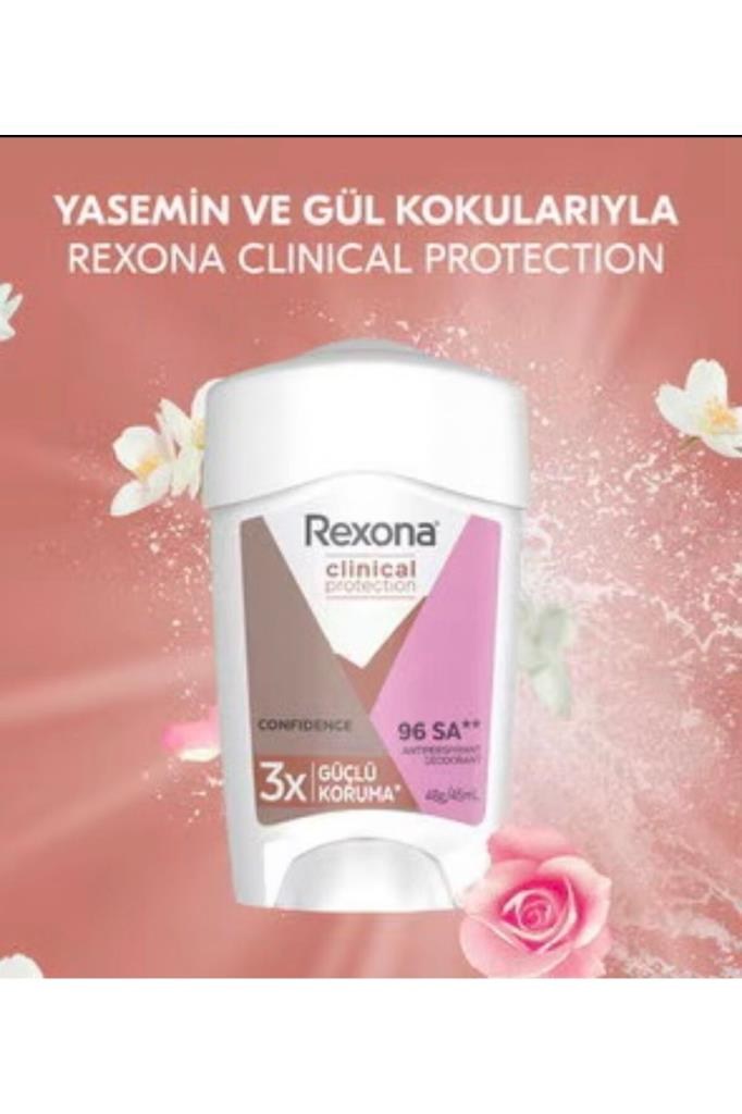 Rexona Clinical Protection Kadın Stick Roll-on Deodorant Confidence 3x Güçlü Koruma 45 ml