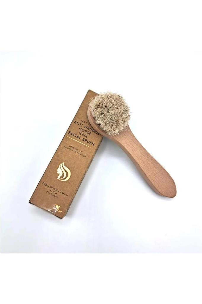 Shadish Beauty Doğal Kırışıklık Karşıtı At Kılı Yüz Fırçası 