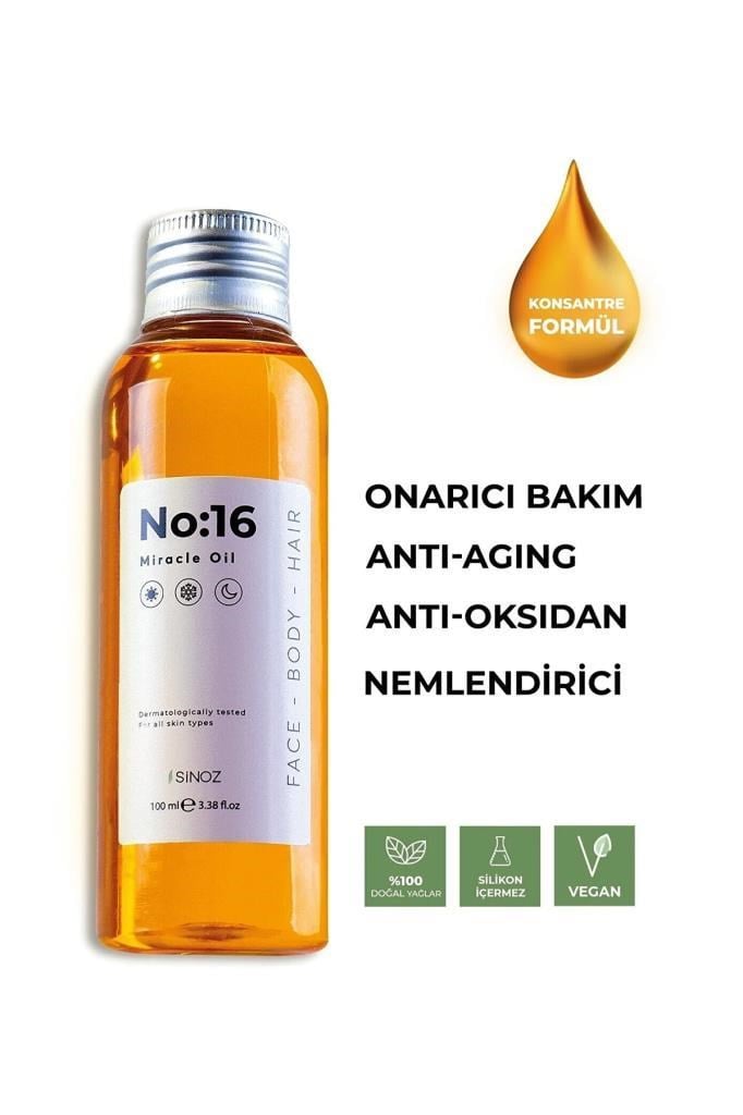 Sinoz No:16 Miracle Oil 100 ml Mucizevi Bakım Yağı 