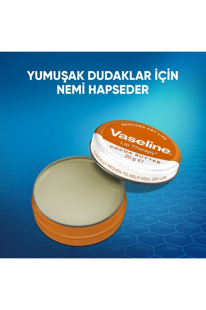 Vaseline Lip Therapy Yumuşatıcı Dudak Kremi Kakao Yağı 20 G