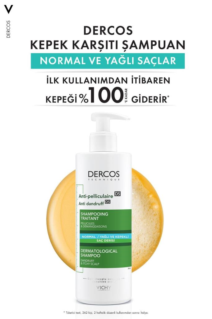 Vichy Dercos Anti-Pel Kepeğe Karşi Etkili Bakim Şampuani -Normal/Yağli Saçlar 390 ml