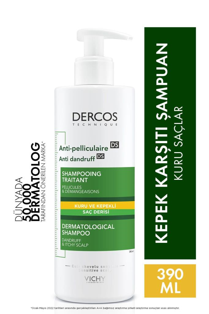 Vichy Dercos Kepek Karşıtı Şampuan 390ml - Kuru Saçlar