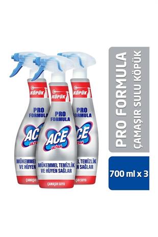 ACE Ultra Pro Formula Çamaşır Suyu Sprey 700 ml X3 Yüzey Temizleyici