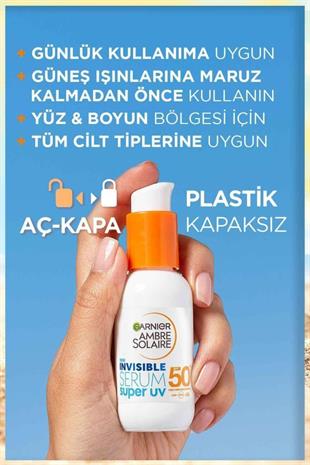 Ambre Solaire Invisible SPF50 Süper Uv Günlük Güneş Koruyucu Serum 30 ml