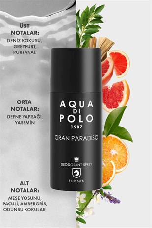 Aqua Di Polo 1987 Gran Paradiso Deodorant 150 ml Erkek Deodorant Spreyi