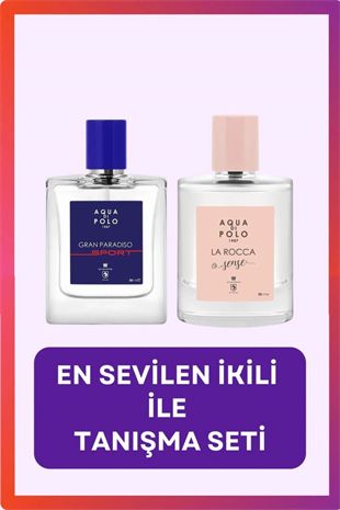 Aqua Di Polo 1987 La Rocca Sense EDP Kadın Parfüm & Gran Paradiso Sport EDP Erkek Parfüm Seti 50ml 2 Adet
